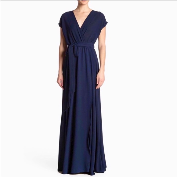 Meghan LA NAVY Jasmine Wrap Maxi Dress Small - Picture 3 of 8